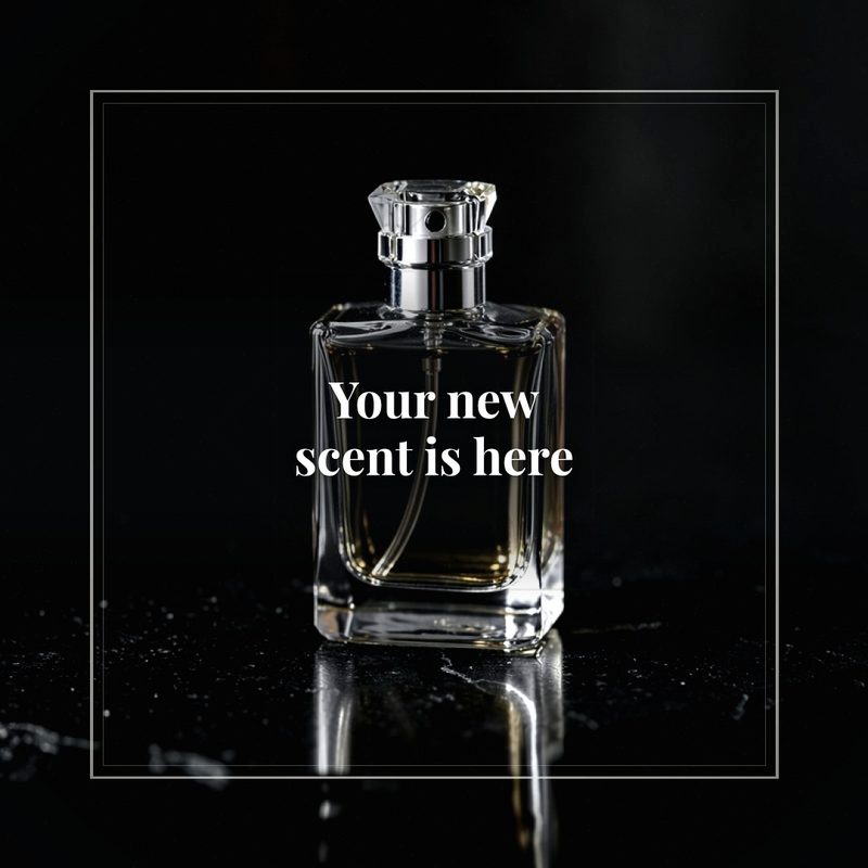 Product brand post with a designed headline and caption