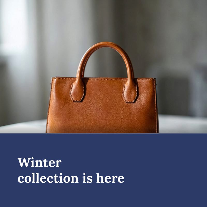 Online shop post with a designed headline and caption